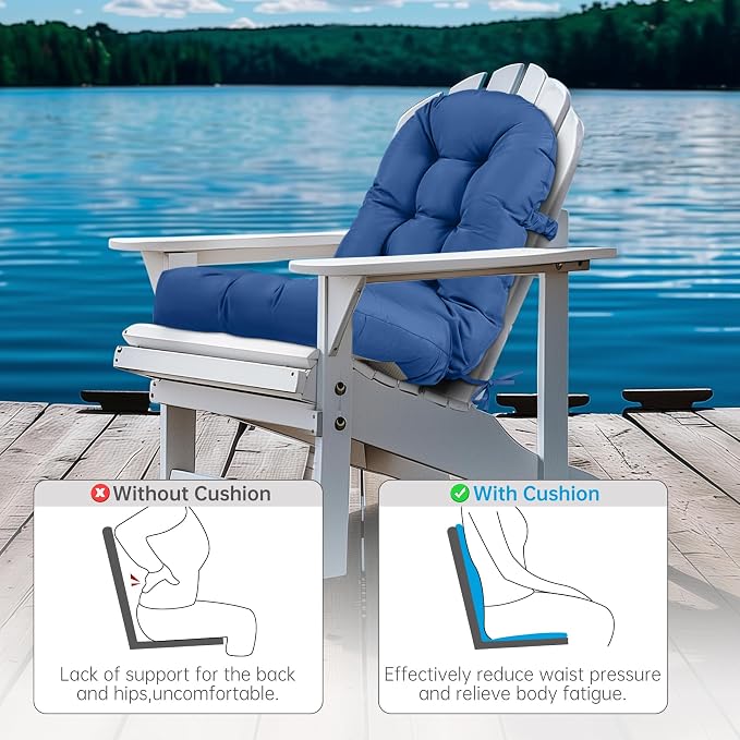 Adirondack Chair Cushion Tufted Waterproof Outdoor Rocking Chair Cushions - Image 4