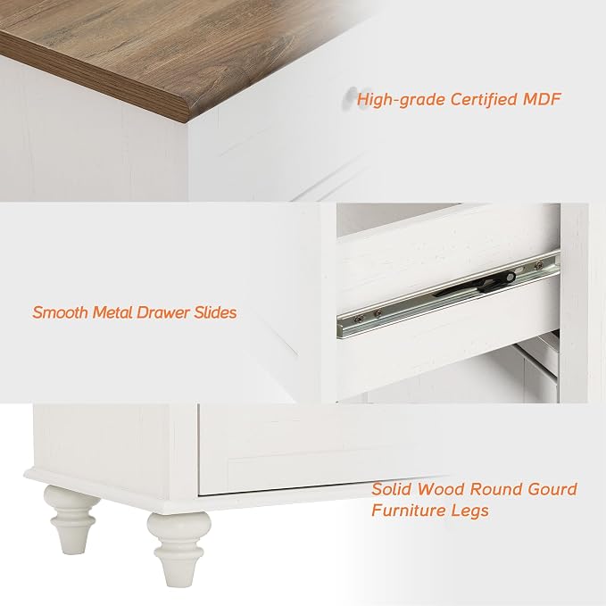 WAMPAT 7 Drawer Dresser for Bedroom, Wide Wooden Chest of Drawers Distressed - Image 8