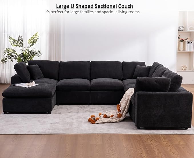 Oversized Modular Sectional Sofa Couch, Large 7 Seater Corner Sofa Modern U - Image 5