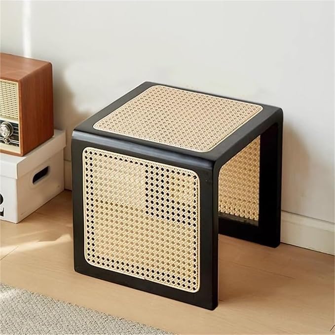 Bohemian Rattan Solid Wood Side Table Bedside Tables Decorative Table Night by Unknown