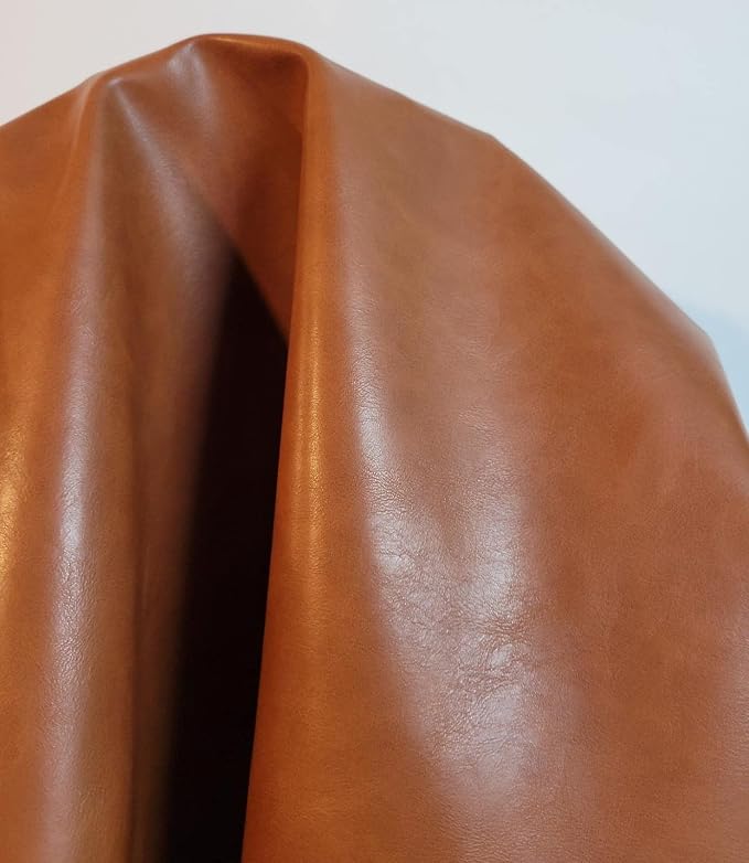 Golden Tan Smooth Soft Faux Vegan PU Leather by The Yard Synthetic Pleather 0.9 by NATLeathers