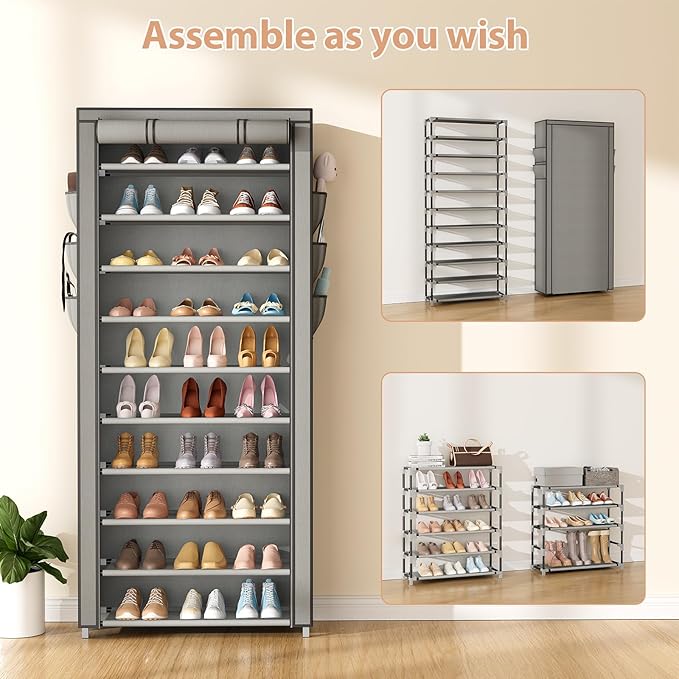 VTRIN Vertical Narrow Shoe Rack Organizer Tall Shoe Rack - Image 5