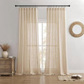 Joydeco Linen Curtains 90 Inch Length 2 Panel Sets, Light Filtering Curtains by JOYDECO