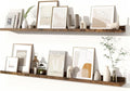 Fun Memories Picture Ledge Shelves Set of 2, 48 Inch Rustic Wall Mounted by FunMemories