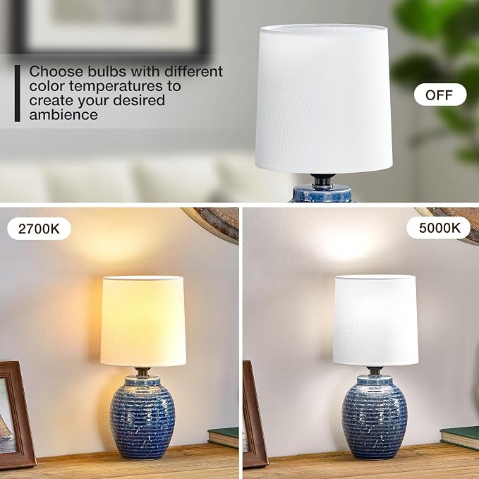 EJIAXIN Table Lamps Set of 2-13.75" Small Bedside Lamps - Image 6
