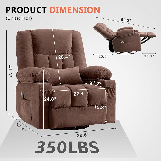Swivel Rocker Recliner Chair - Image 2