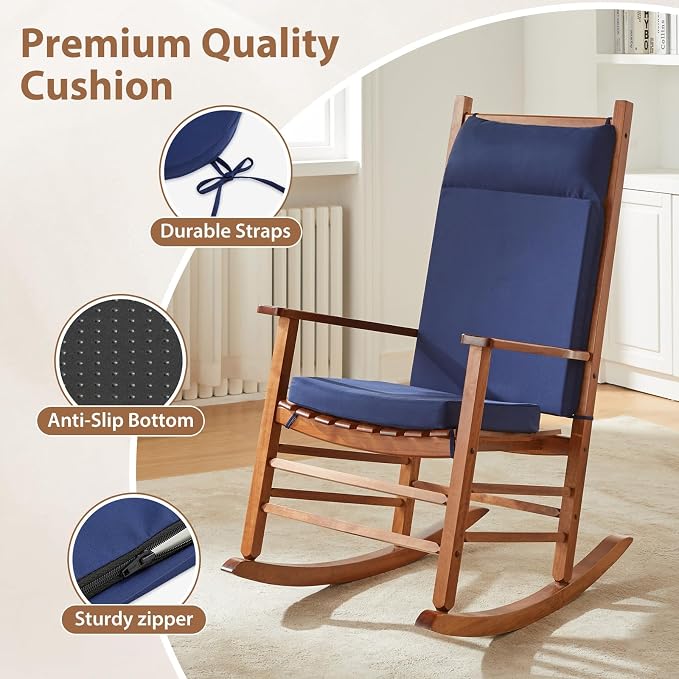 Waterproof Rocking Chair Cushions Outdoor & Indoor, Wooden Rocking Chair Pads - Image 6