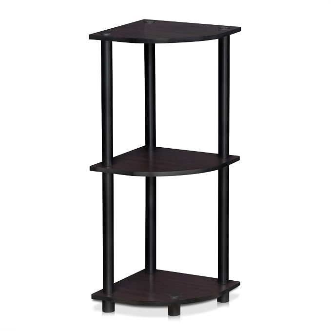 Furinno TURN-N-TUBE Corner Shelf, 3-Tier Corner Bookshelf, Display Storage - Image 3
