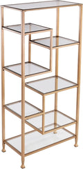 SEI Furniture Jaymes Metal/Glass Asymmetrical Étagère/Bookcase by SEIFurniture