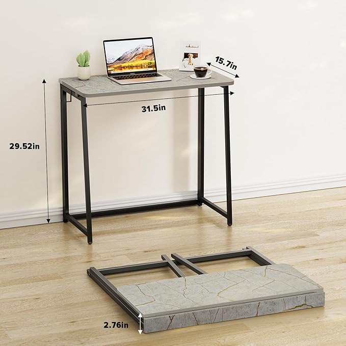 WOHOMO Small Foldable Computer Desk Writing Study Desk Easy Assembly - Image 2