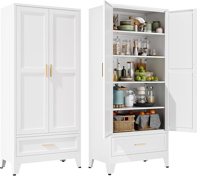 YAUWOH 71''Tall Kitchen Pantry Cabinet by YAUWOHFactoryOutletsColorfulMetalFurniture