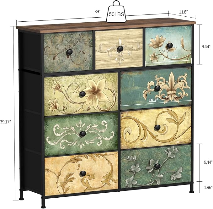 Tohomeor Dresser with Drawers for Bedroom Chest of Drawers Fabric Dresser for - Image 3