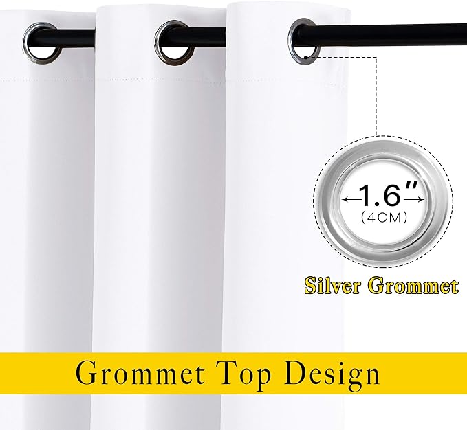 NICETOWN White Doorway Curtains 80 inches Long, Grommet Privacy Door Curtains - Image 2