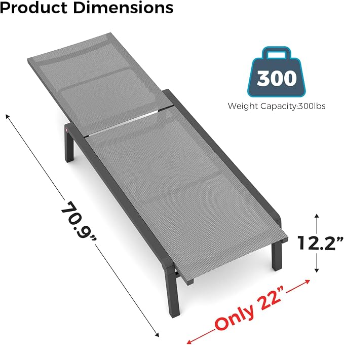 Patio Chaise Lounge Set of 2 - Image 3