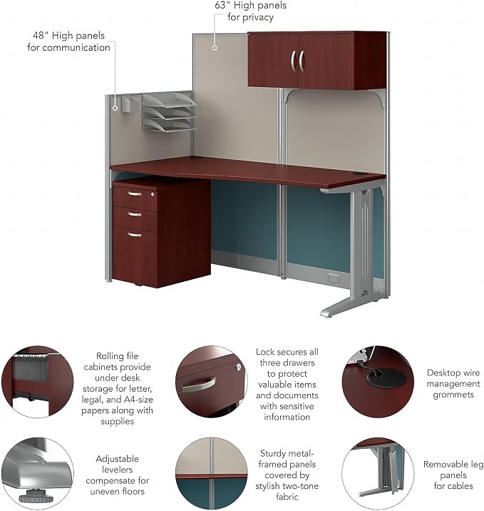 Bush Business Furniture Office in an Hour 65W Straight Cubicle Desk - Image 4