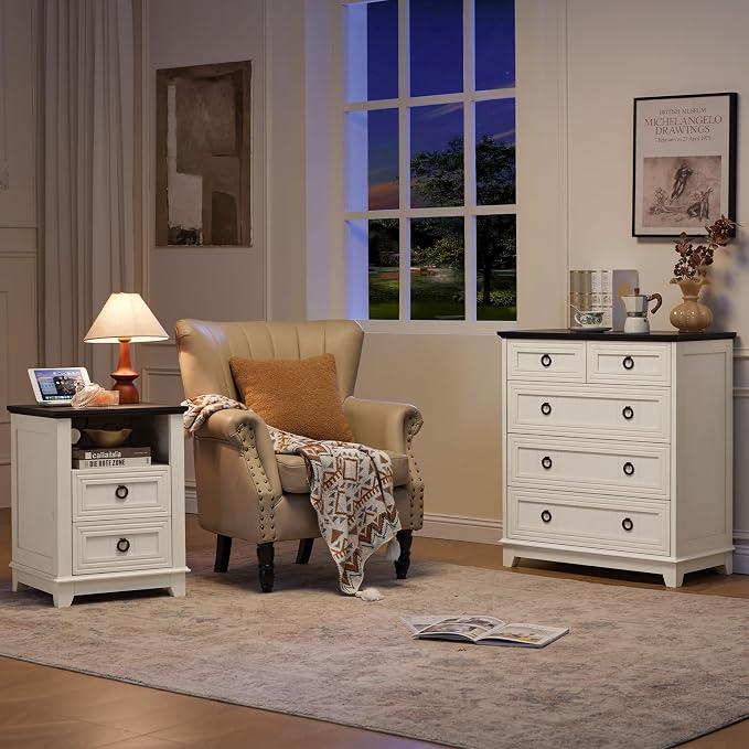 Joaxswe Farmhouse 5 Drawer Dresser - Image 6