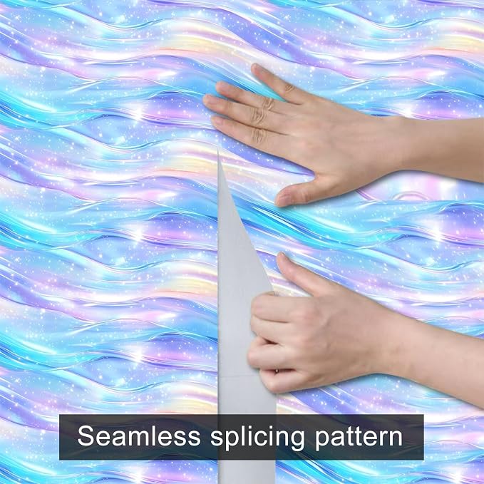 HOMETITUTE Pastel Blue Purple Dream Wave Wallpaper Peel and Stick Contact Paper - Image 6