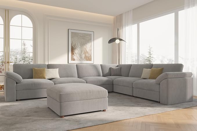 EASE MOOSE Oversized Sectional Modular Sofa, Large Sectional Couch Wide Deep by EASEMOOSE