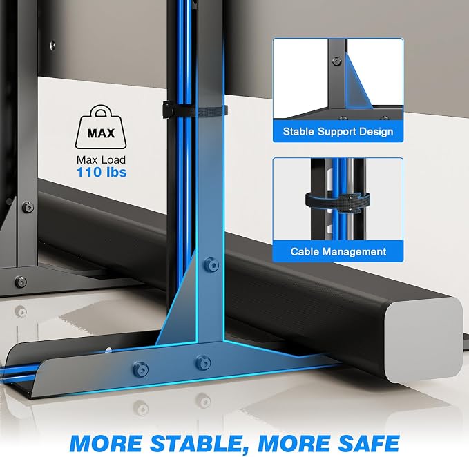Rfiver Universal TV Stand for 20-70 inch Flat Curved TVs, Height Adjustable - Image 4