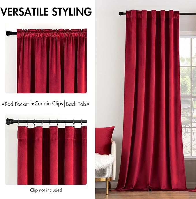 MIULEE Velvet Curtains 108 inches Long - Image 2