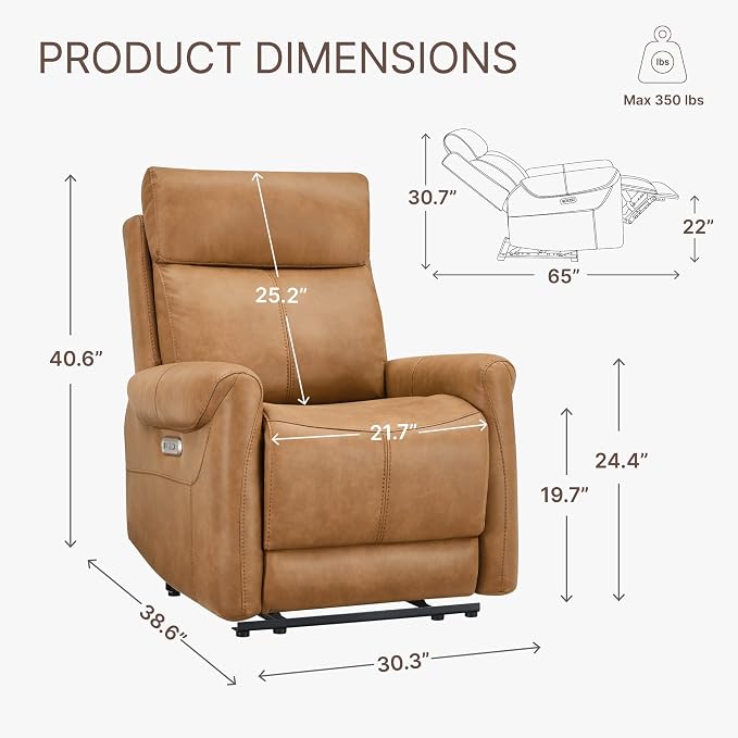 KISLOT Leather Recliner Chair for Adults Wall Hugger RV Recliner - Image 3
