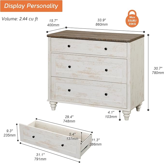 WAMPAT Farmhouse Nightstand - Image 2
