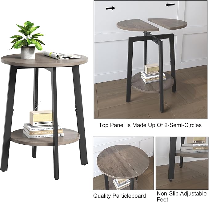 sthmec Side Table Set of 2, Small Round End Table - Image 5