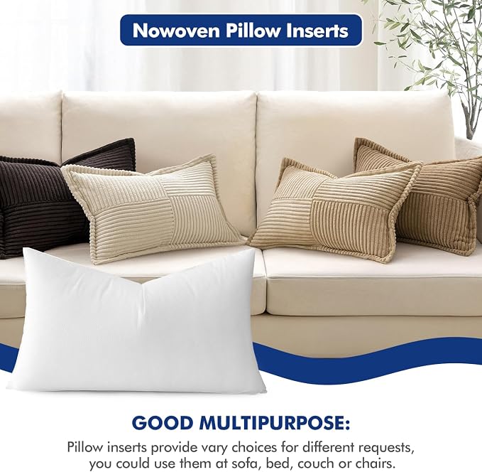 MIULEE Pillow Insert 14x36 Inch, Decorative Rectangle Throw Pillow Inserts - Image 4