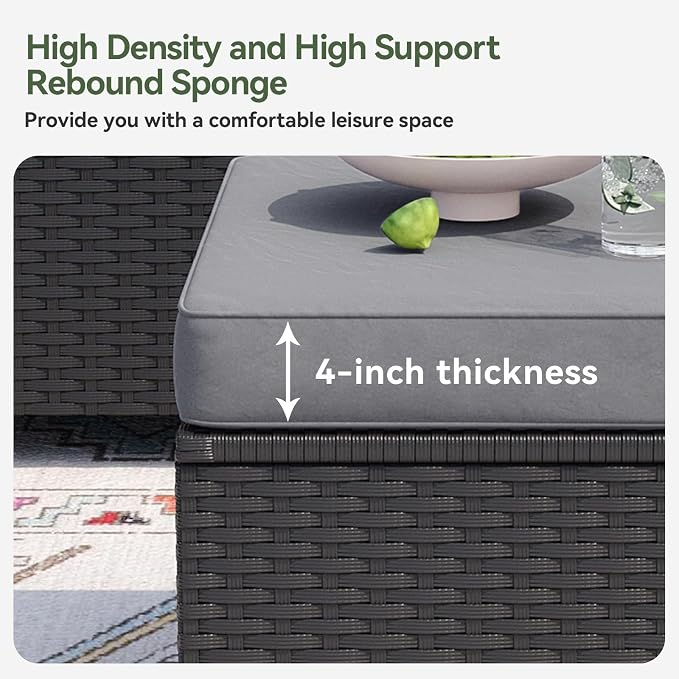 Aoxun 7 Piece Outdoor Patio Furniture Set 6 Seats, Outdoor Sectional - Image 7