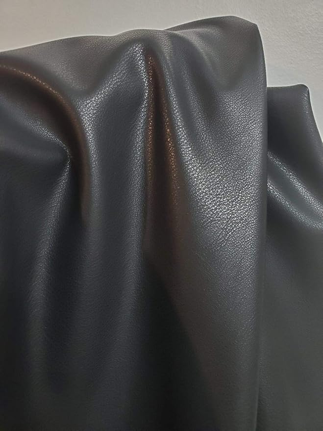 Black Faux PU Leather Sheet Fabric by the Yard Synthetic Thin Pleather 0.7 mm - Image 3
