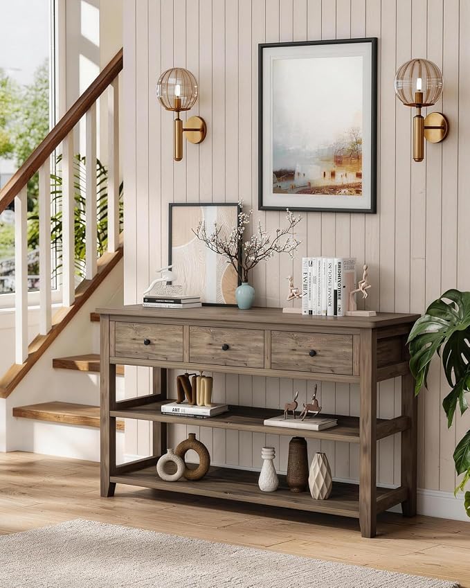 Karl home Console Table with 3 Drawers, Living Room - Image 8