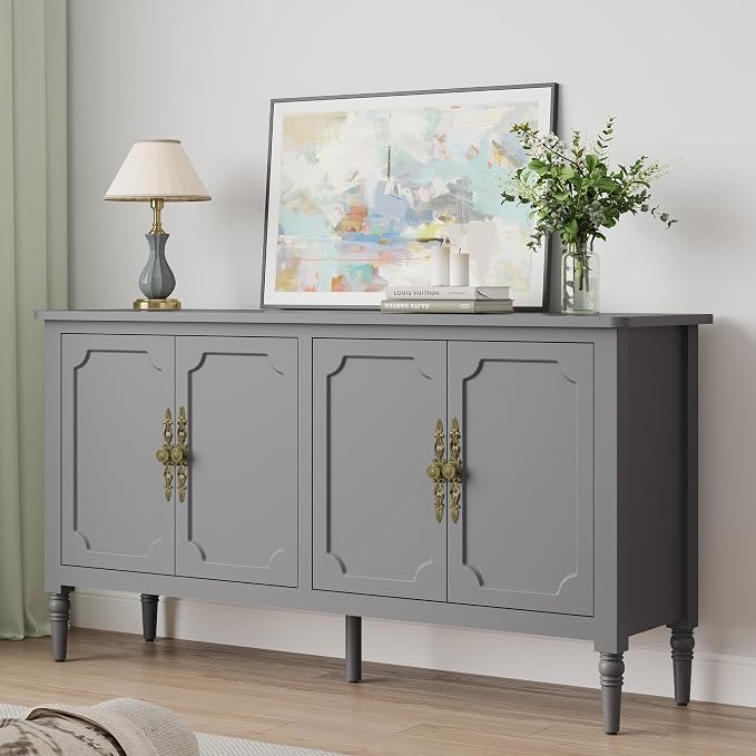 RoyalCraft Buffet Cabinet with Storage, Mid Century Modern Painted Credenza - Image 3