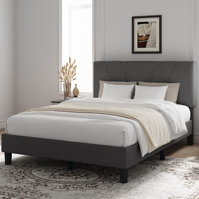 Novilla Full Bed Frame Upholstered Platform Full Size Bed Frame - Image 3
