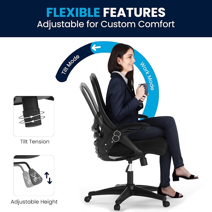 Flash Furniture Porter High Back Black Mesh Ergonomic Swivel Office Chair - Image 11