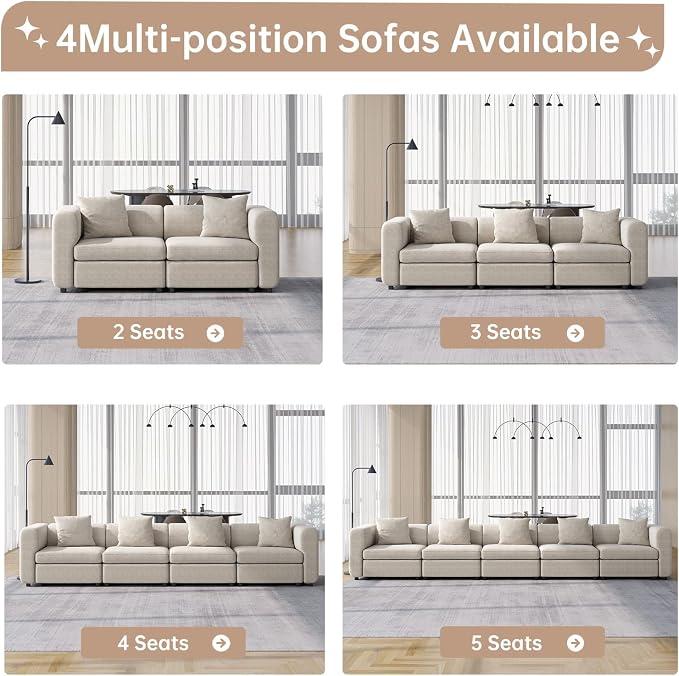 Guyii Velvet Sectional Sofa, Oversized 5-Seat Convertible Couch - Image 6