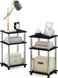 Furinno JUST Side Table Set of 2, 3-Tier Modern End Tables, Open Shelves Night by Furinno-FitsYourSpaceFitsYourBudget