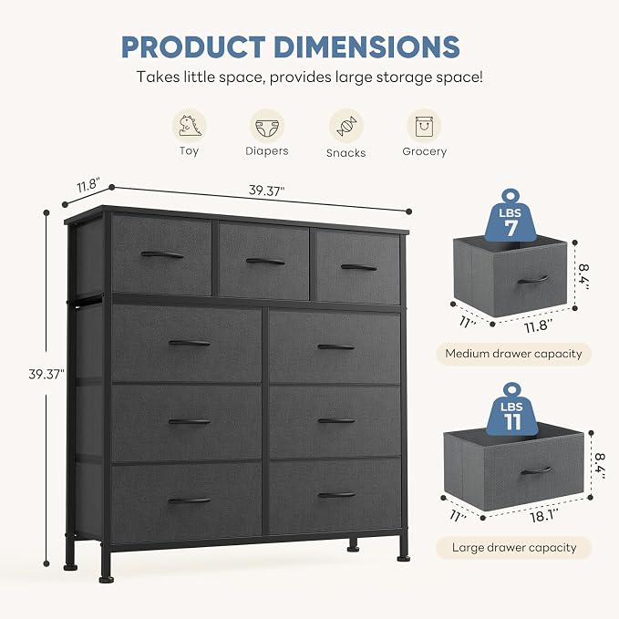 DUMOS Dresser for Bedroom, Dressers & Chests of Drawers Dresser Organizer - Image 3