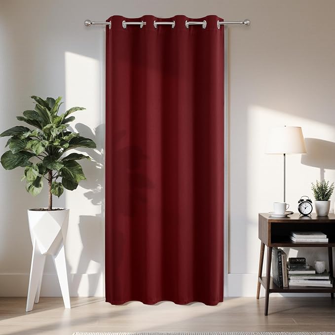 Joydeco Blackout Door Curtain for Doorway Privacy 78 Inches Long, Grommet by JOYDECO