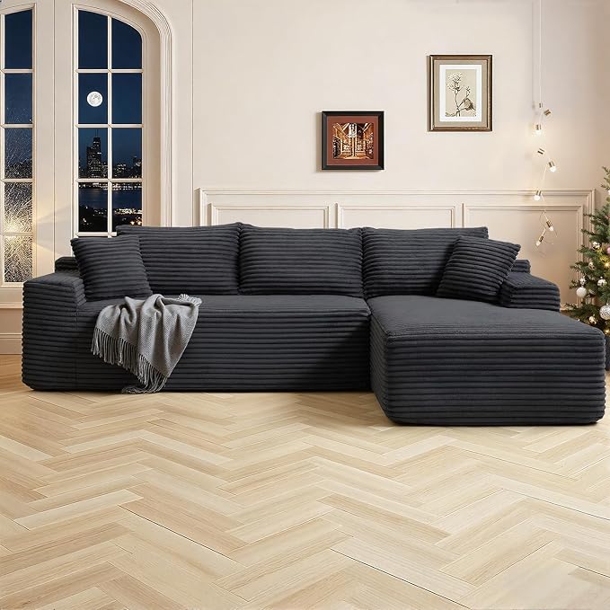 108" Cloud Sectional Couch, Modern Modular Sectional Sofa by HANXIN