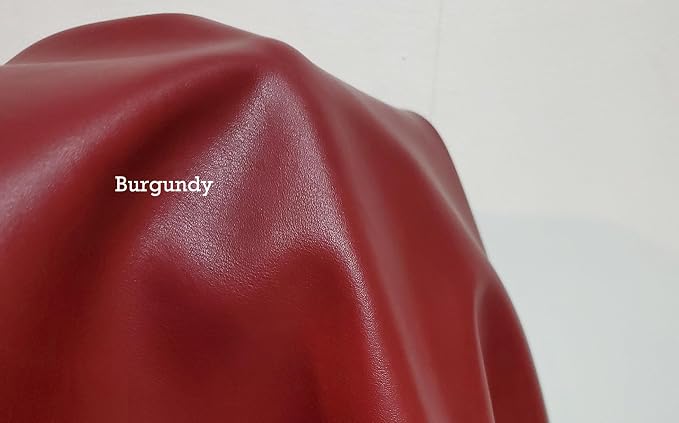 Burgundy Soft Faux Leather Fabric PU Leather Fabric Sheet Synthetic Pleather - Image 4