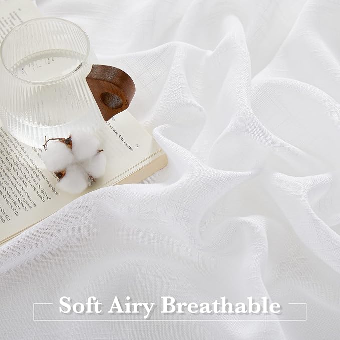 RYB HOME Linen Curtains Sheer - Image 3