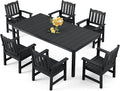 Stoog 7 Pieces Patio Dining Sets, All-Weather HIPS & Aluminum Outdoor Dining by Stoog