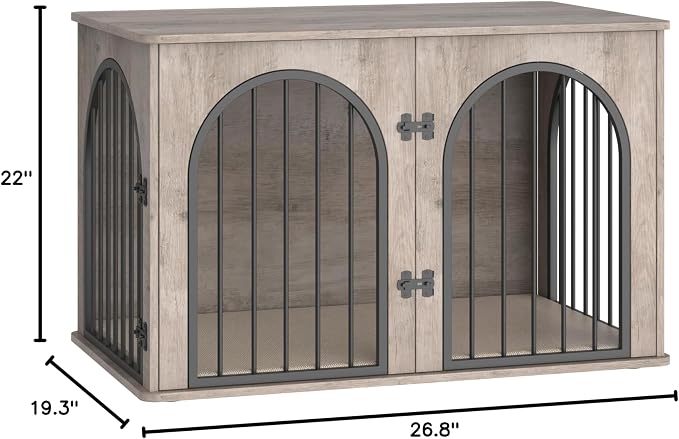 Hzuaneri 26.8'' Wooden Dog Crate Furniture, Indoor Dog Kennel Dogs Cage - Image 10