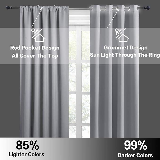 RYB HOME Short Blackout Curtains - Image 6