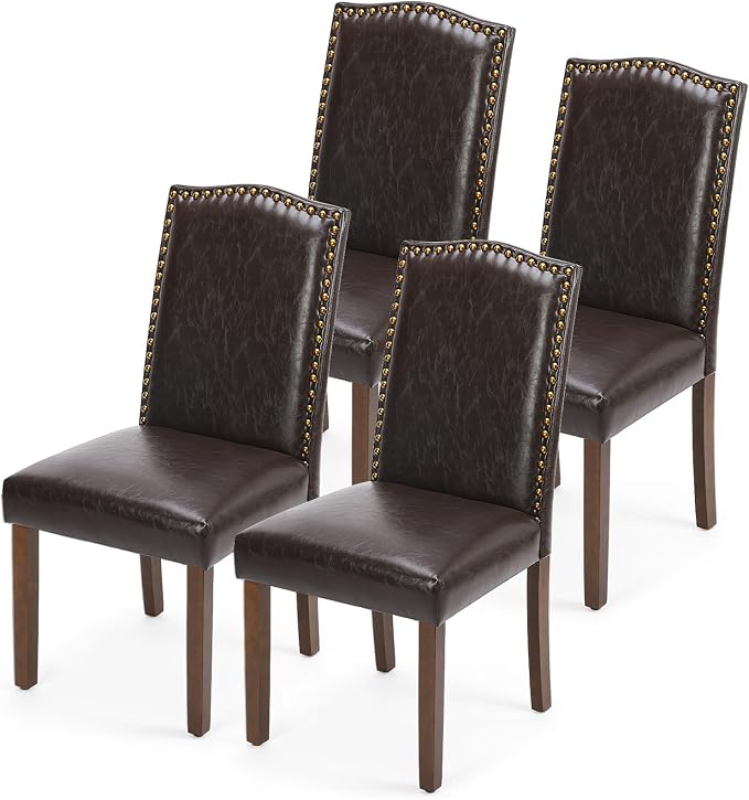 DUMOS Dining Chairs Set of 4, Modern PU Leather Kitchen Table Chairs by DumosLifestyle