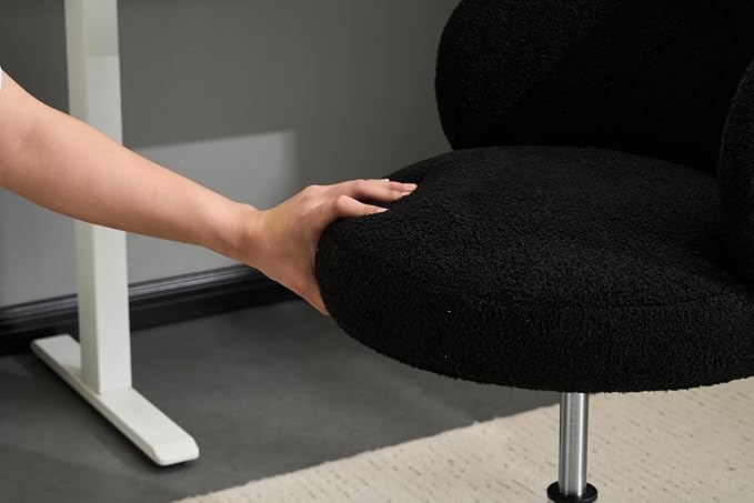 VINGLI Cute Small Swivel Desk Chair Comfy no Wheels, Ergonomic Low-Back Lumbar - Image 4