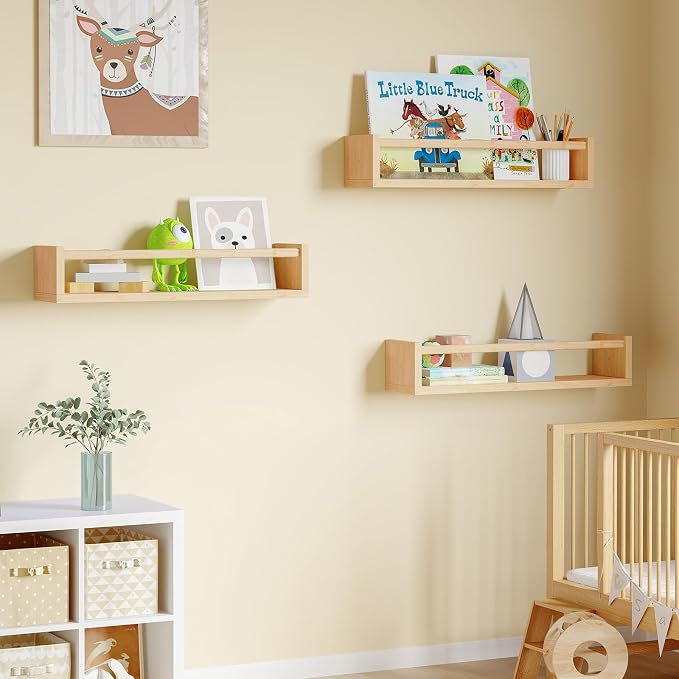 Fixwal Nursery Shelves, 16.5 Inch Floating Bookshelves - Image 4