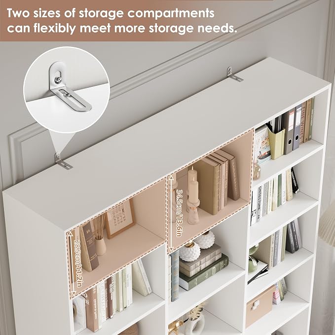 FACBOTALL Triple Wide Bookshelf, 6 Tier Large Bookshelf, Bookcase - Image 6