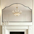 Besdomus Oversized Scalloped Black Mirror: 54"x34" Modern Minimalist Wood Frame by Besdomus