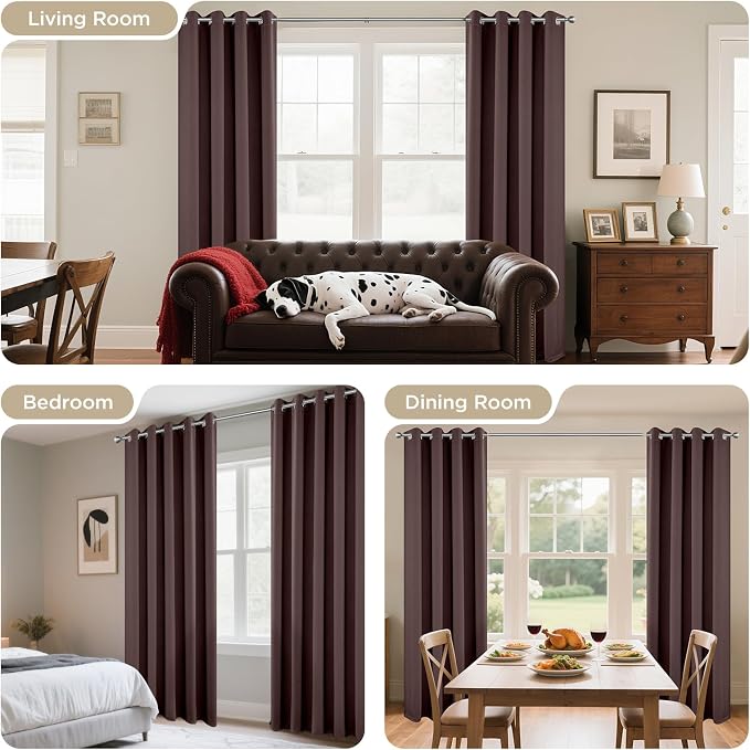 Joydeco Blackout Curtains 54 Inch Length, Thermal Insulated Long Curtains& - Image 6